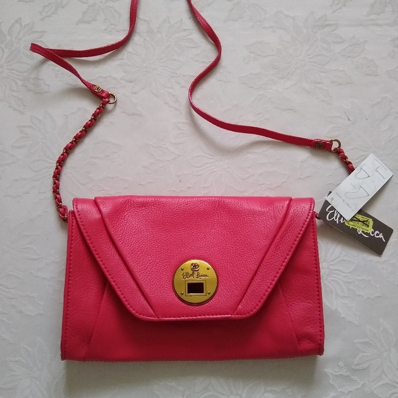 New 🎀 Elliott Lucca leather pebble strawberry pink bag crossbody 3 way to wear